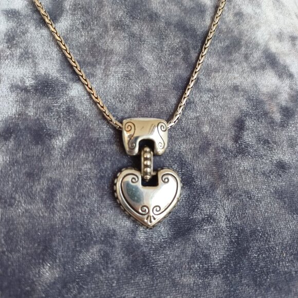 Brighton Silver Heart Necklace Pendant with Chain Cafe Au Lait - Picture 11 of 11